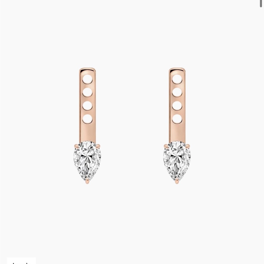 IDYL Leah rose gold diamond earrings add on NEW in box
